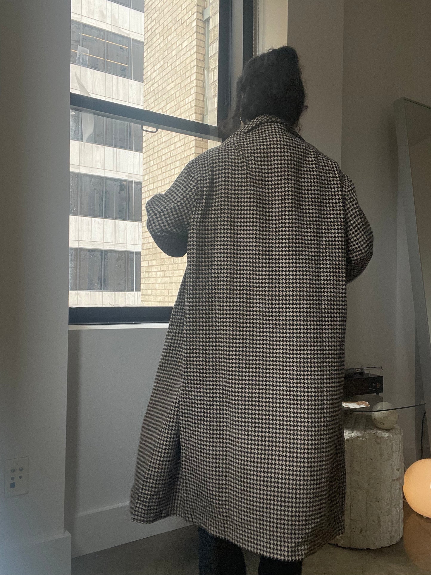 Kerry Houndstooth Knit Maxi Outer Coat