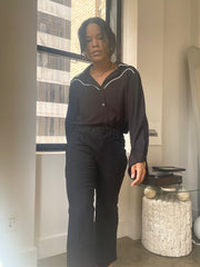 Daniel Western Piping￼ Button Down Long Sleeve Shirt In Black