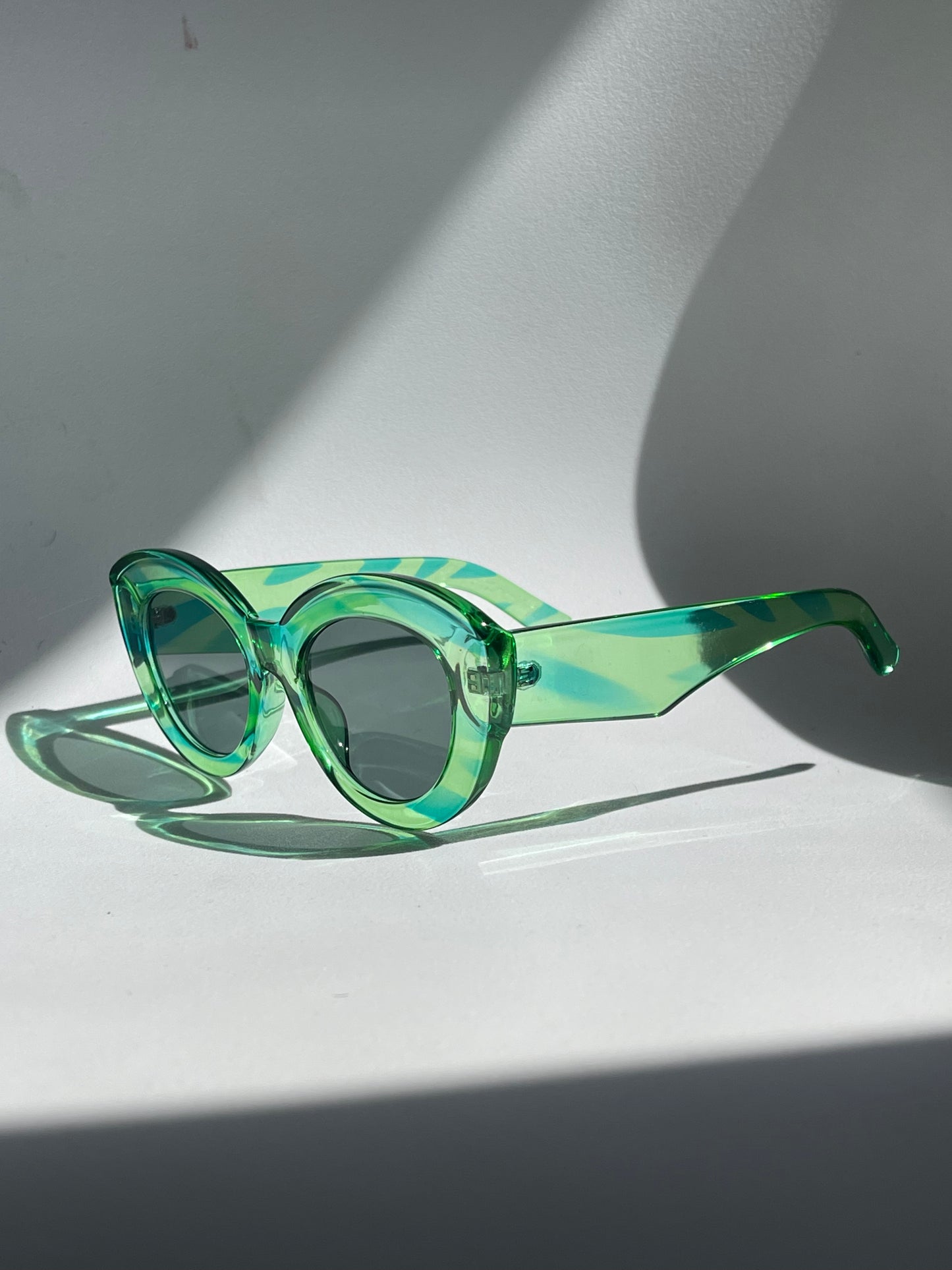 Dita Chunky Cat-Eye Sunglasses In Blue Green