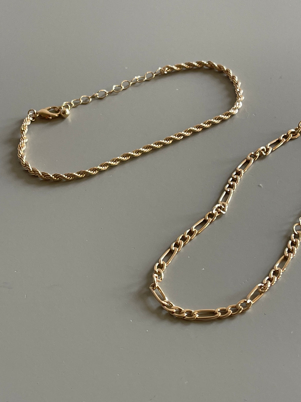 Twist & Classic Link Chain Bracelet Set In Gold