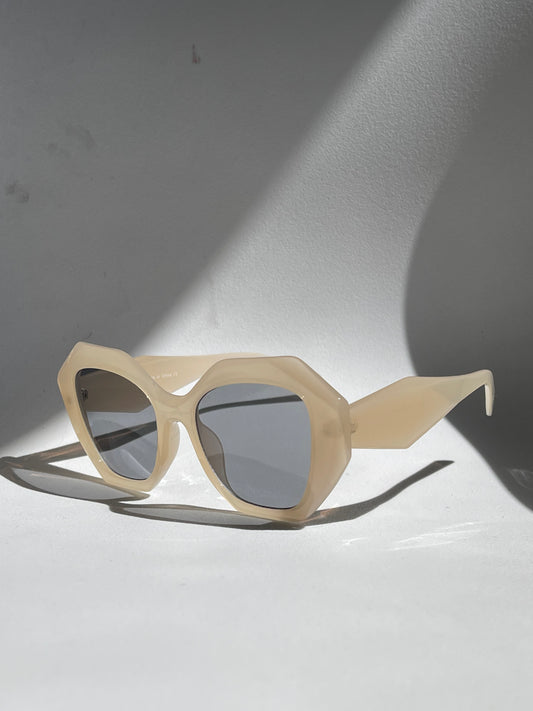 Sora Retro Hexagon Sunglasses In Banana