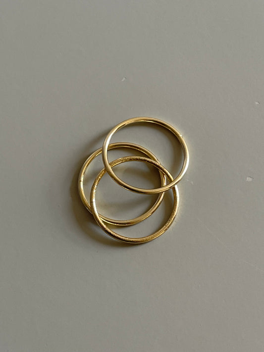 Classic Tri Band Ring Set In Gold