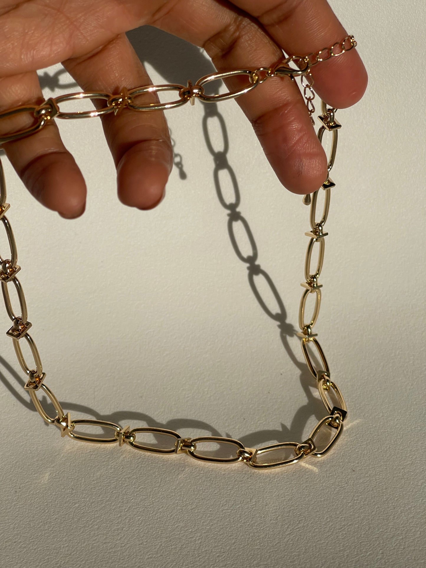 Frankie Oval Chain Link Necklace In Gold