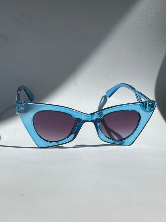 Gia Angled Cat-Eye Sunglasses In Ocean Blue