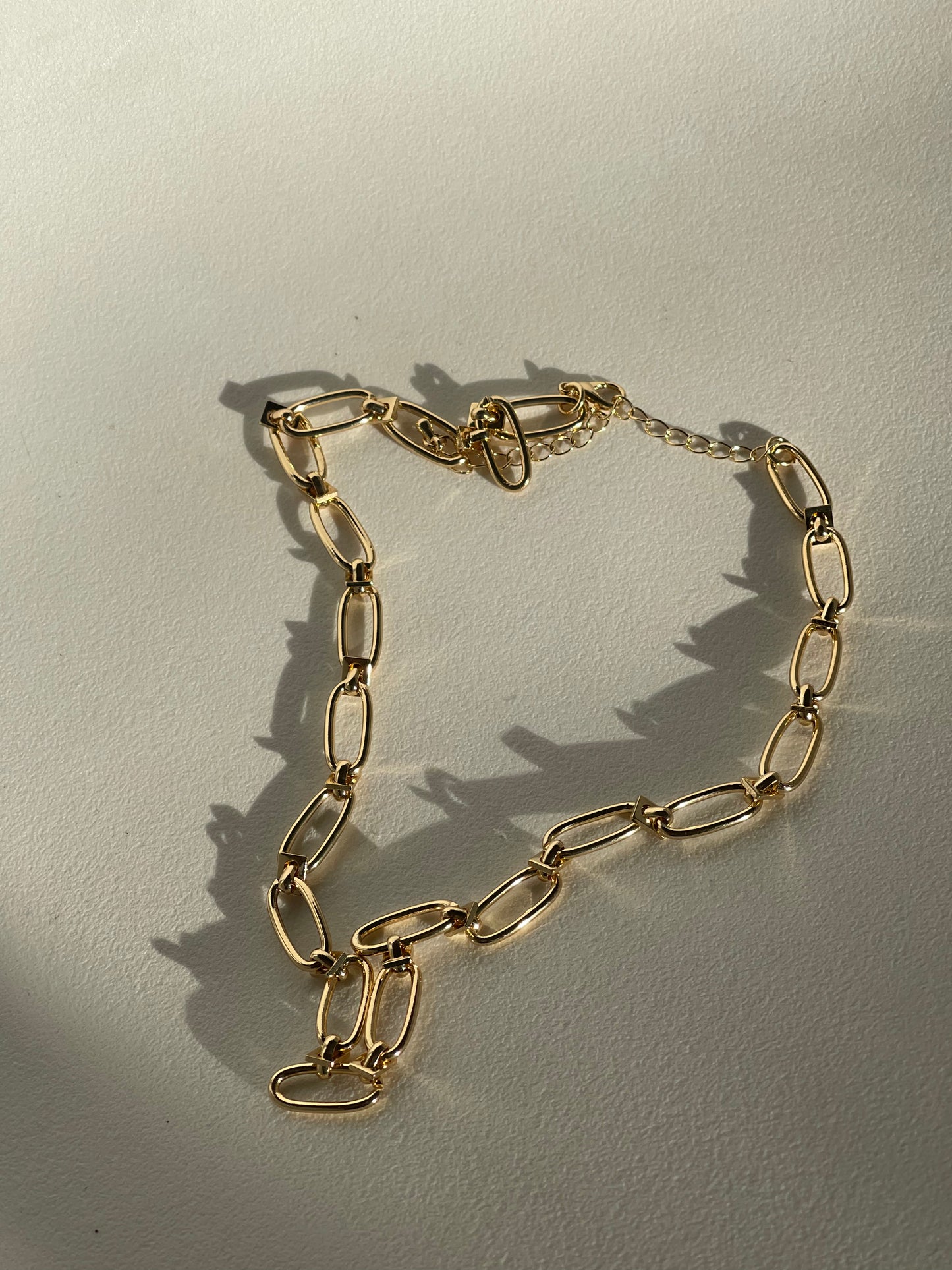 Frankie Oval Chain Link Necklace In Gold