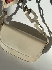 Lindsay Link Minj Saddle Bag In Taupe