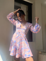 River Long Sleeve Mini In Bubble Gum