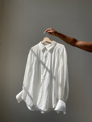 Wilson Oversized Balloon Sleeve Embroidered Button Down Shirt In Ivory