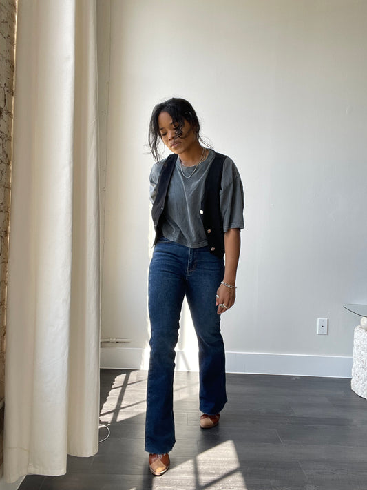 Chelsea Mid - Rise Flare Jean In Dark Indigo