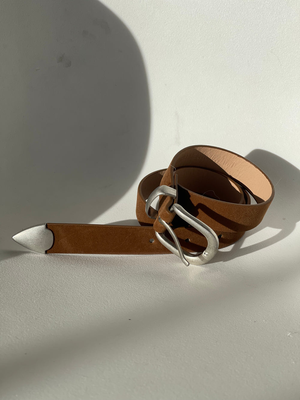 Carly Classic Velvet Cowboy Belt In Brown Silver