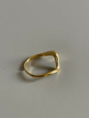 Organic Wave Ring In Gold