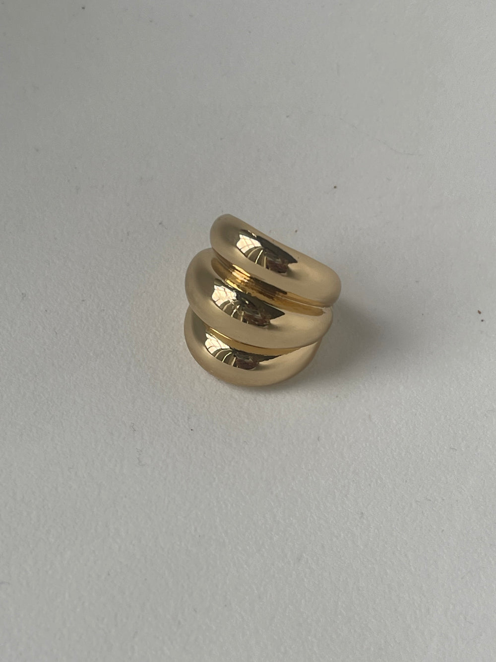 Tri Dome Statement Ring In Gold