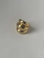 Tri Dome Statement Ring In Gold