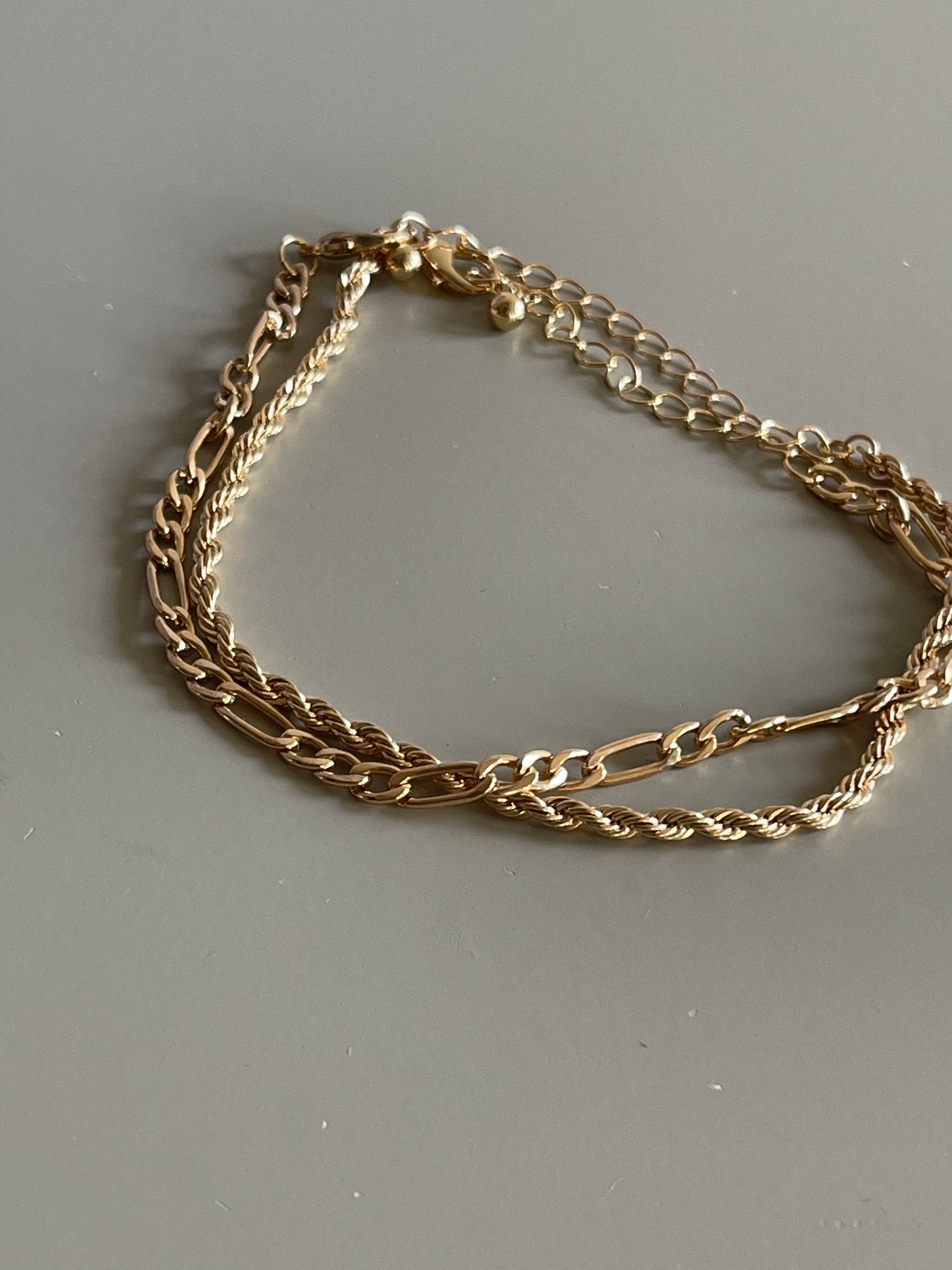 Twist & Classic Link Chain Bracelet Set In Gold