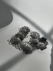 Wayne Metal Western Cross Chain Belt In Silver