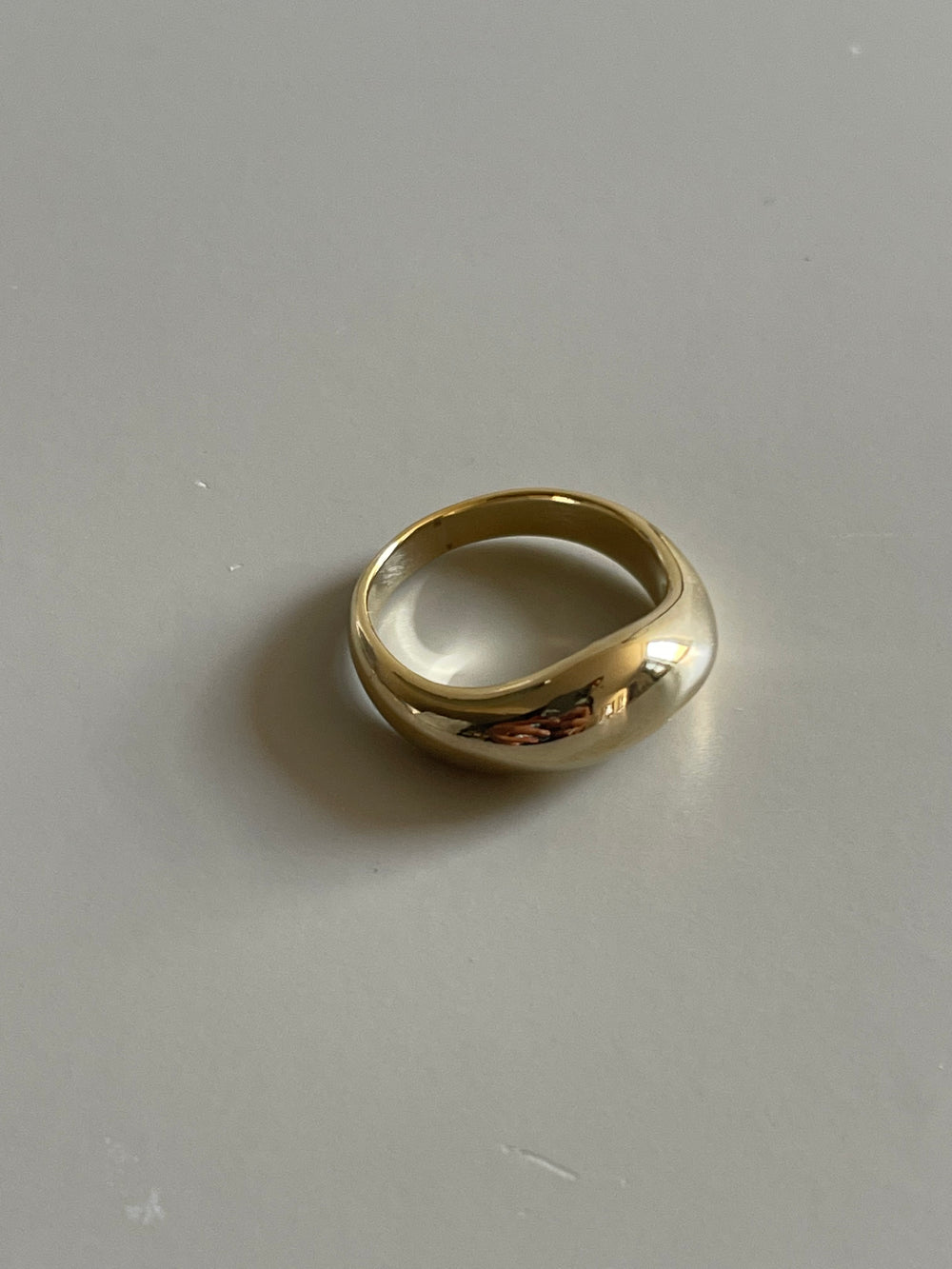 Mid Organic Wave Ring In Gold